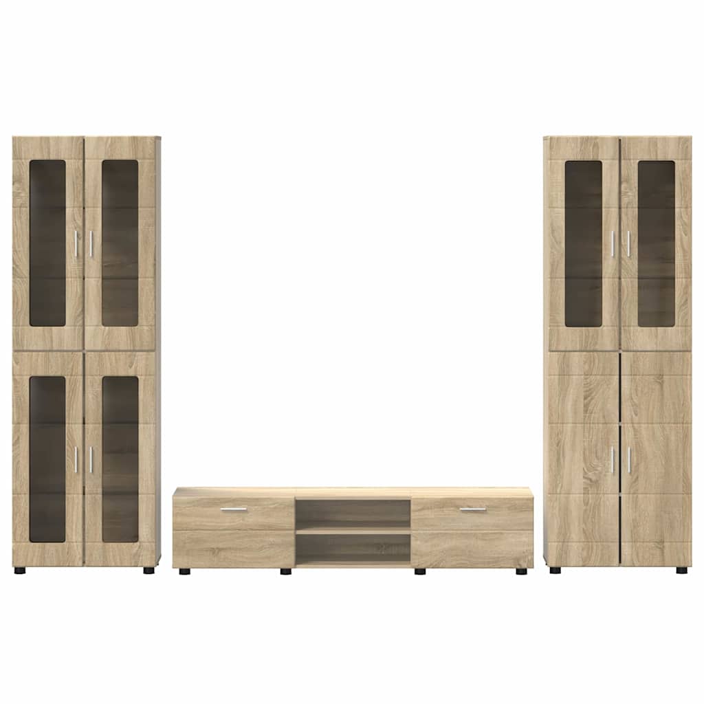 Set mobile TV FLORIN 3 pcs Rovere Sonoma Legno multistrato | homemem39