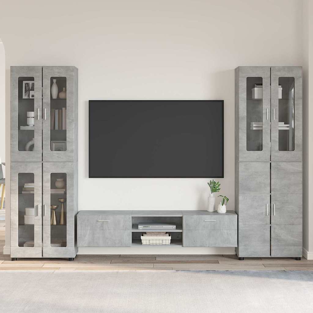 Set mobile TV FLORIN 3 pcs Grigio cemento Legno multistrato