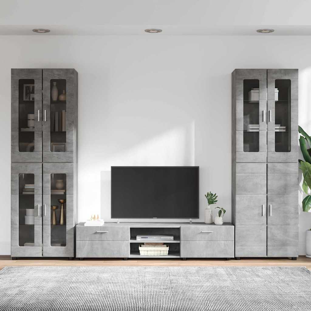 Set mobile TV FLORIN 3 pcs Grigio cemento Legno multistrato | homemem39