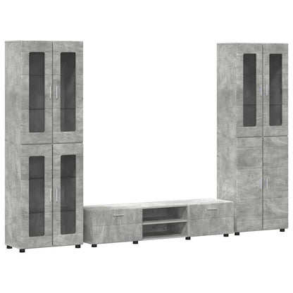 Set mobile TV FLORIN 3 pcs Grigio cemento Legno multistrato | homemem39