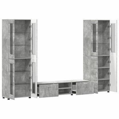 Set mobile TV FLORIN 3 pcs Grigio cemento Legno multistrato | homemem39