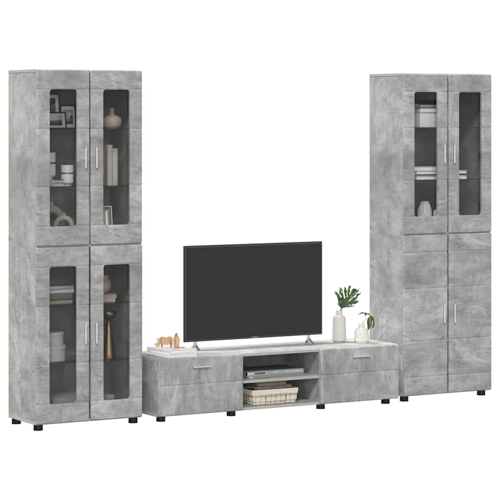 Set mobile TV FLORIN 3 pcs Grigio cemento Legno multistrato | homemem39