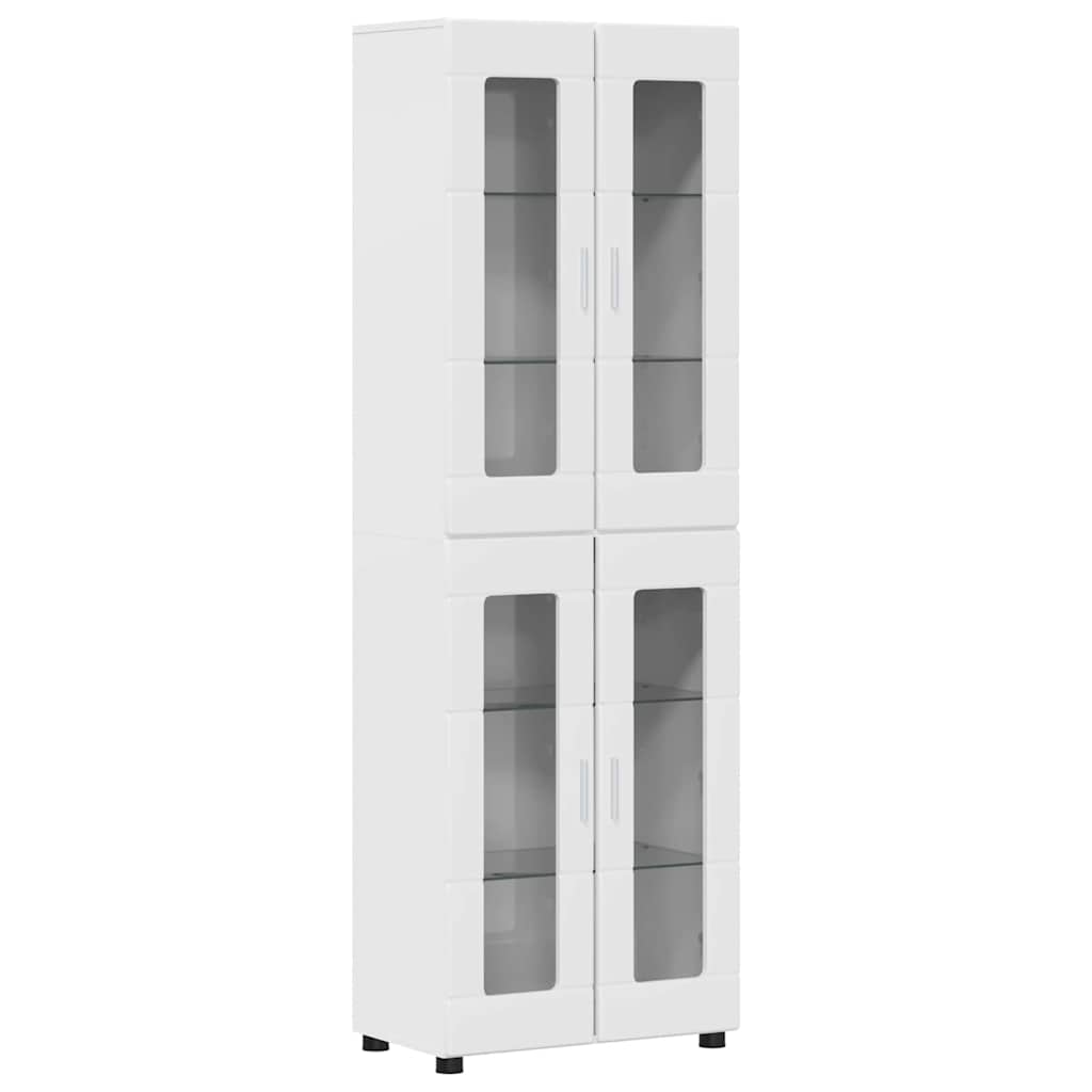 Set mobile TV FLORIN 3 pcs Bianco Lucido Legno multistrato | homemem39