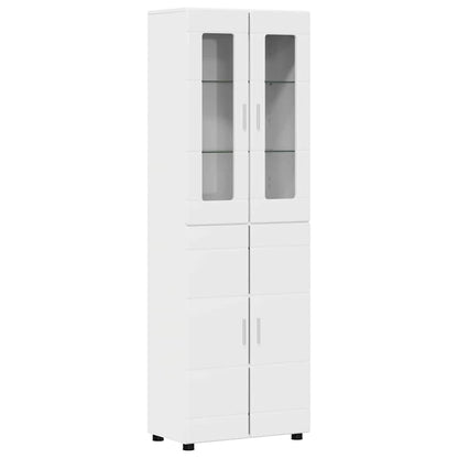 Set mobile TV FLORIN 3 pcs Bianco Lucido Legno multistrato | homemem39