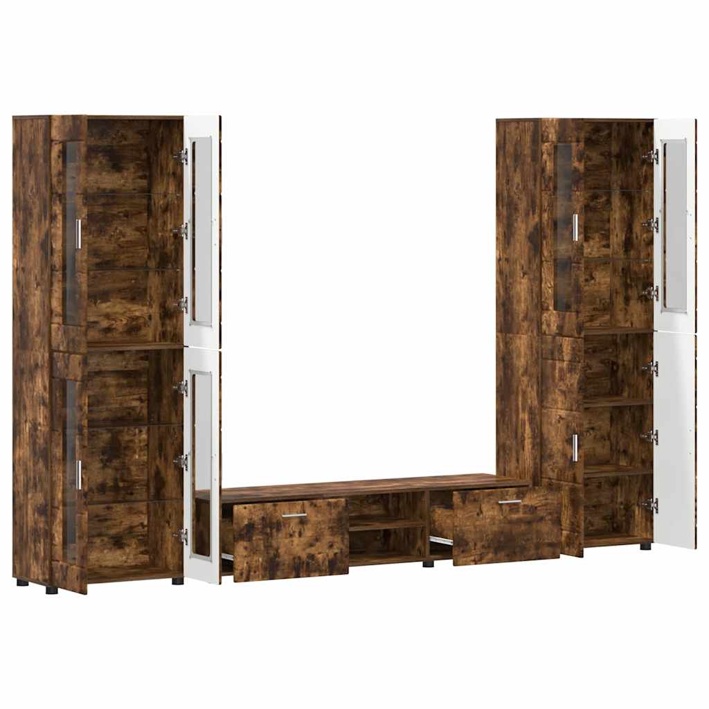 Set mobile TV FLORIN 3 pcs Rovere fumé Legno multistrato