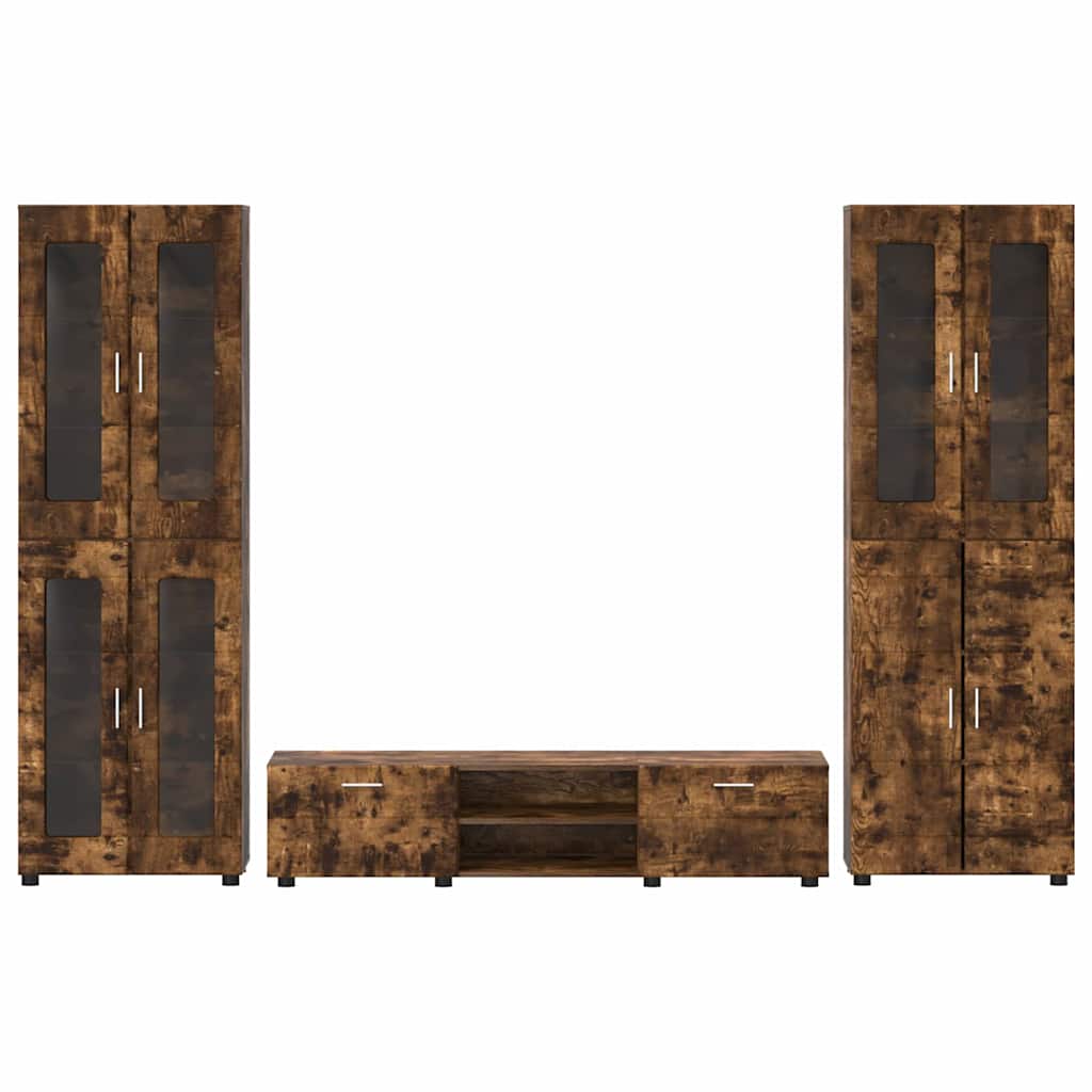 Set mobile TV FLORIN 3 pcs Rovere fumé Legno multistrato | homemem39