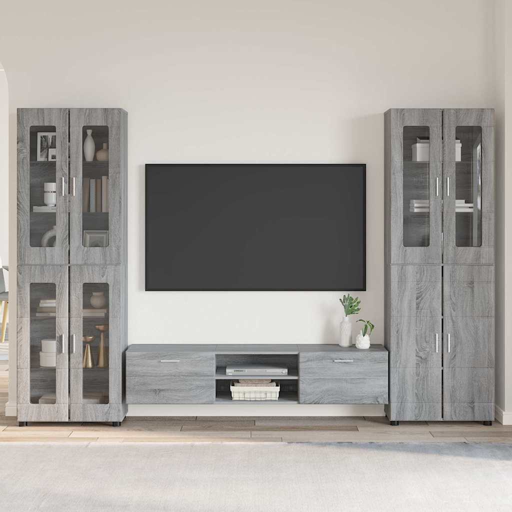 Set mobile TV FLORIN 3 pcs Grigio Sonoma Legno multistrato
