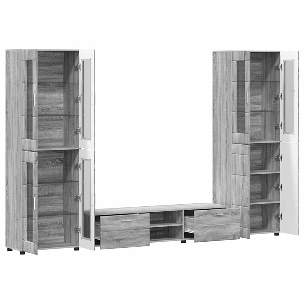 Set mobile TV FLORIN 3 pcs Grigio Sonoma Legno multistrato