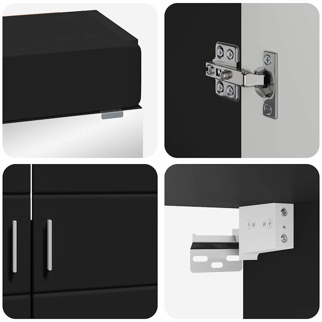 Set di mobili per il bagno TULUM 2 pcs Nero 60 x 34 x 63 cm | homemem39
