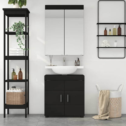 Set di mobili per il bagno TULUM 2 pcs Nero 60 x 34 x 63 cm | homemem39
