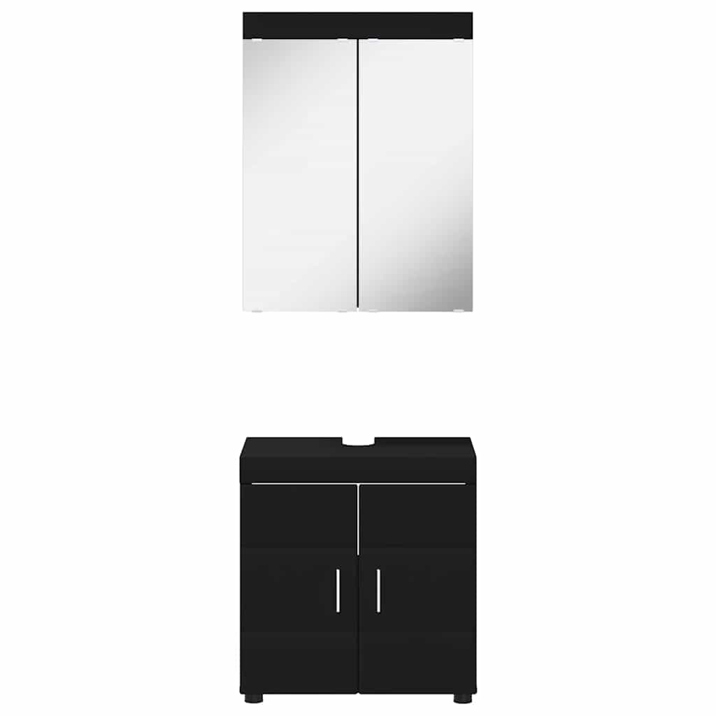 Set di mobili per il bagno TULUM 2 pcs Nero 60 x 34 x 63 cm | homemem39