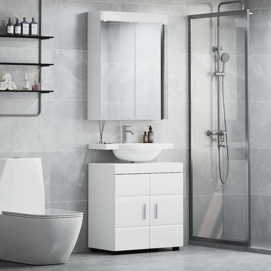 Set di mobili per il bagno TULUM 2 pcs Bianco Lucido | homemem39