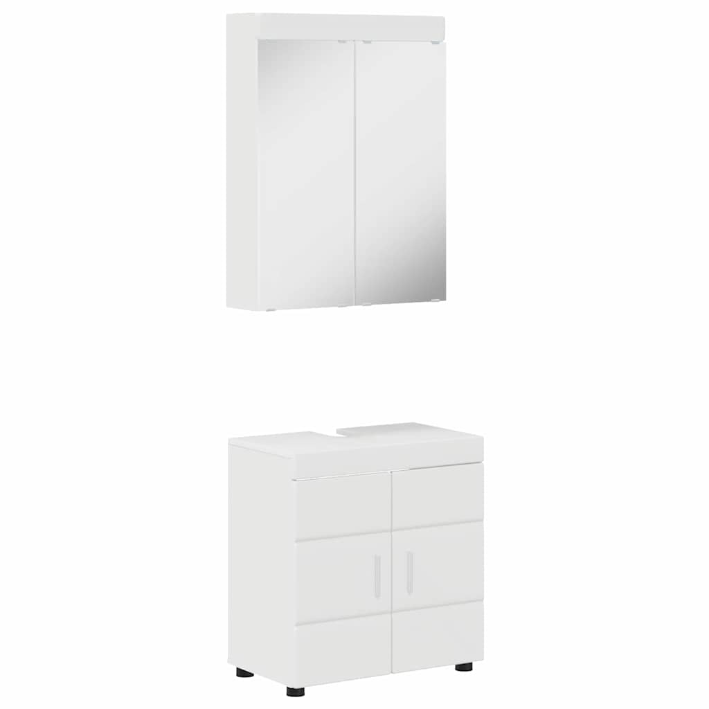 Set di mobili per il bagno TULUM 2 pcs Bianco Lucido | homemem39