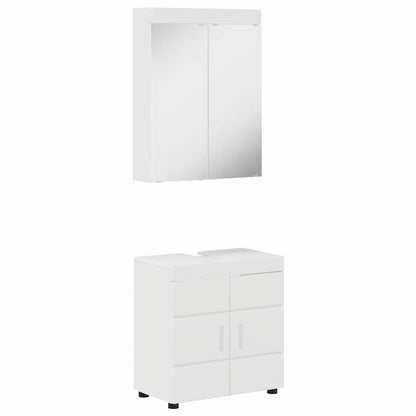 Set di mobili per il bagno TULUM 2 pcs Bianco Lucido | homemem39