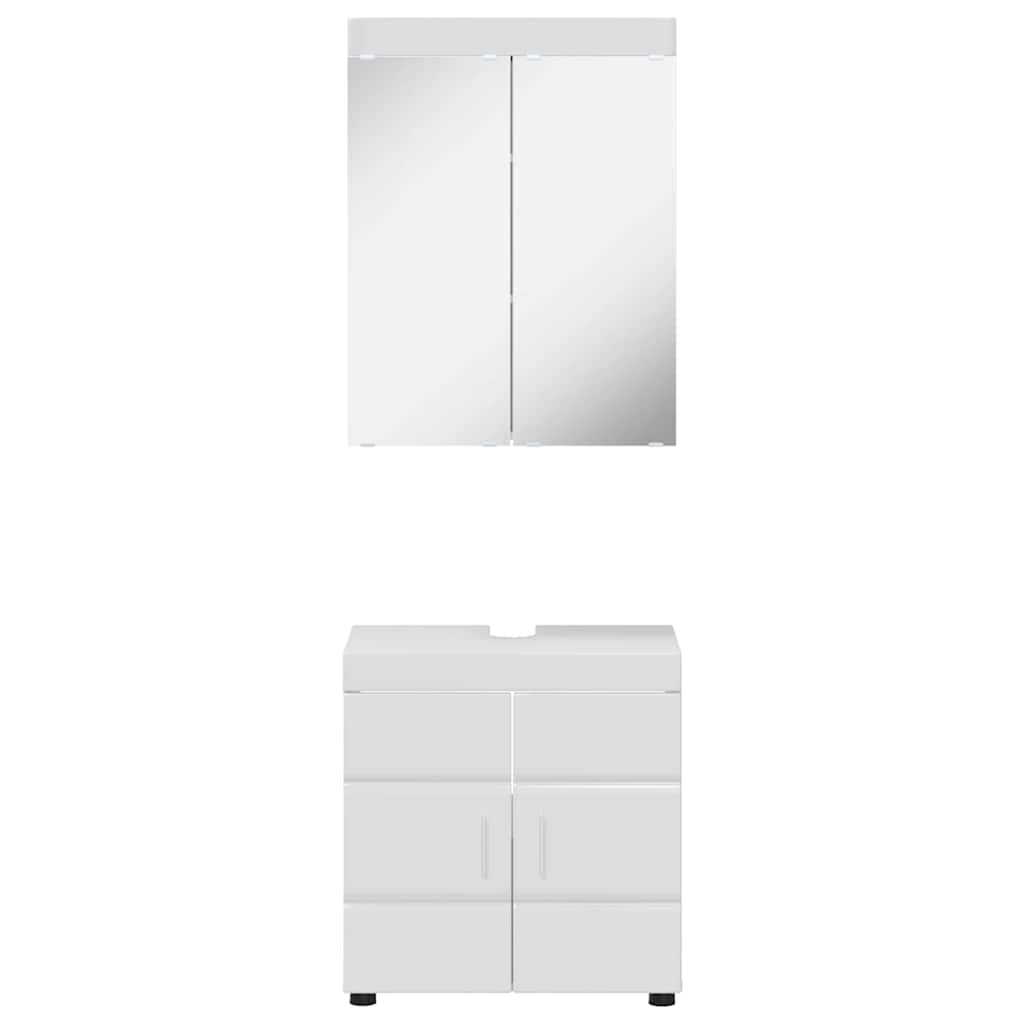 Set di mobili per il bagno TULUM 2 pcs Bianco Lucido | homemem39