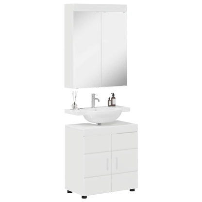 Set di mobili per il bagno TULUM 2 pcs Bianco Lucido | homemem39