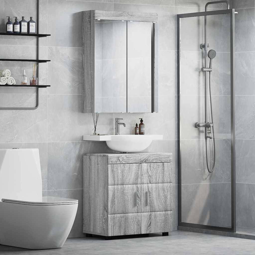 Set di mobili per il bagno TULUM 2 pcs Grigio Sonoma | homemem39