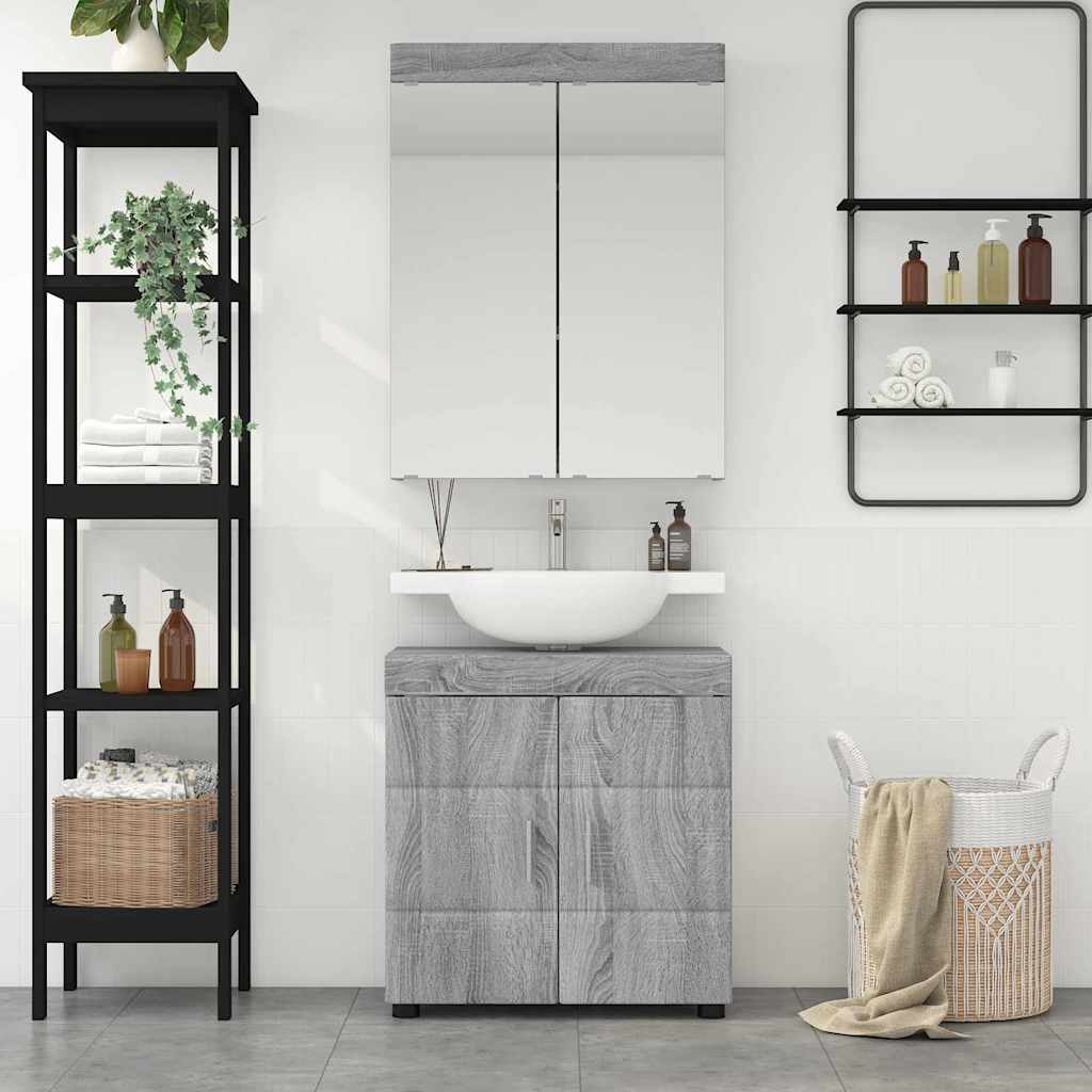 Set di mobili per il bagno TULUM 2 pcs Grigio Sonoma | homemem39