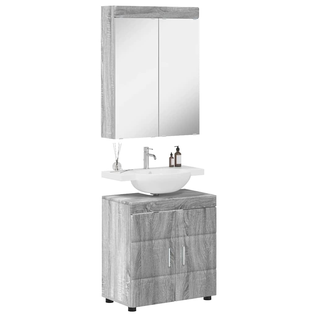 Set di mobili per il bagno TULUM 2 pcs Grigio Sonoma | homemem39
