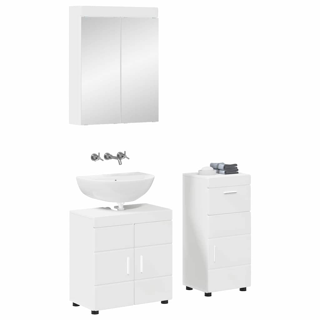 Set di mobili per il bagno TULUM 3 pcs Bianco 60 x 34 x 63 cm