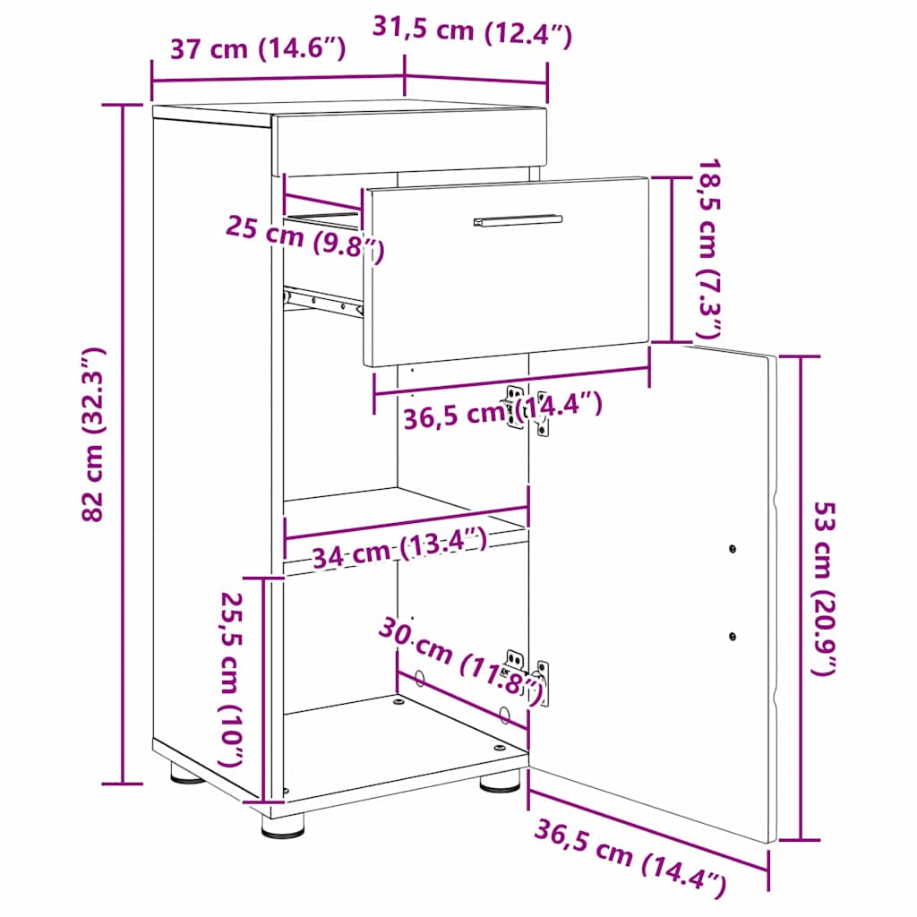 Set di mobili per il bagno TULUM 3 pcs Bianco 60 x 34 x 63 cm | homemem39