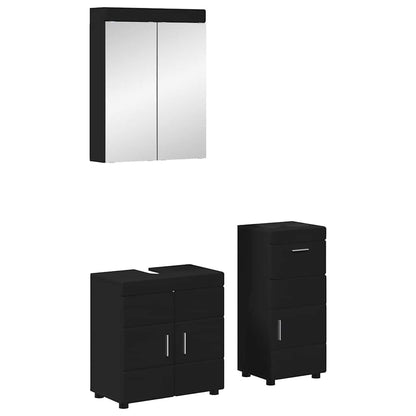 Set di mobili per il bagno TULUM 3 pcs Nero 60 x 34 x 63 cm | homemem39