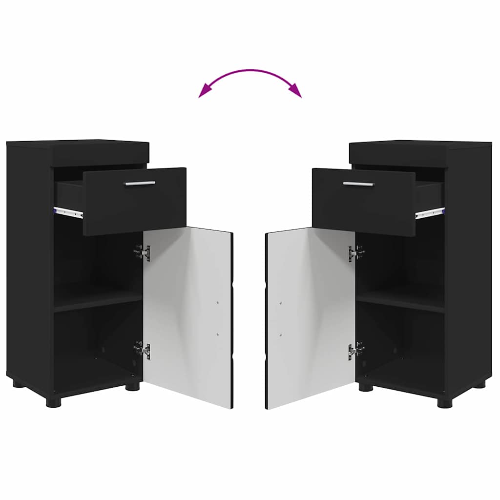 Set di mobili per il bagno TULUM 3 pcs Nero 60 x 34 x 63 cm | homemem39