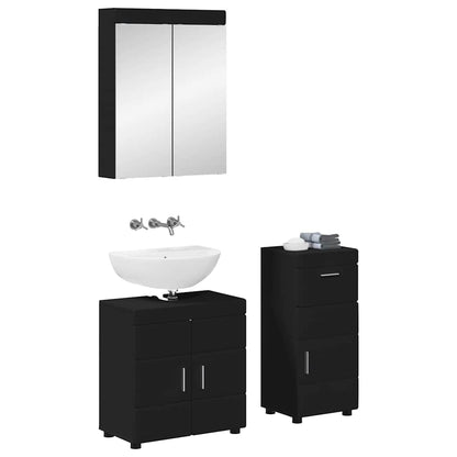 Set di mobili per il bagno TULUM 3 pcs Nero 60 x 34 x 63 cm
