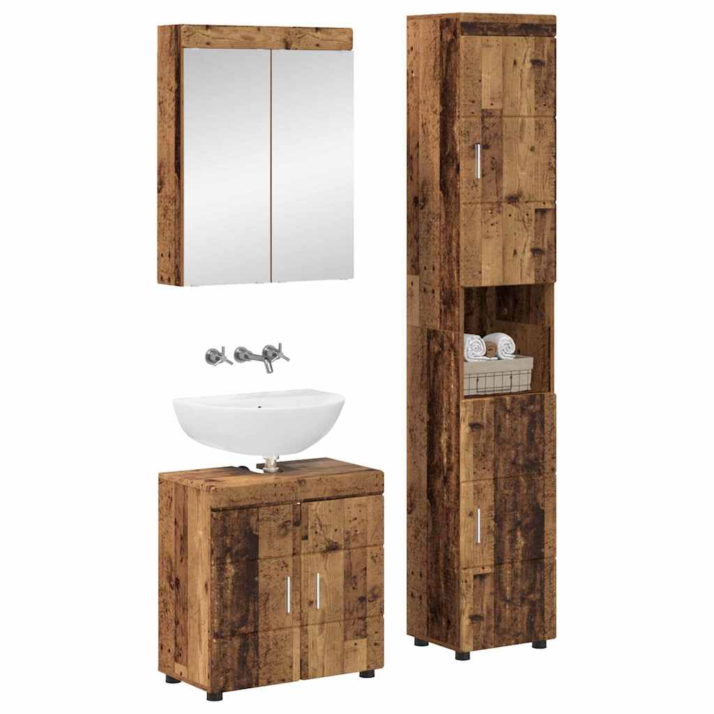Set di mobili per il bagno TULUM 3 pcs Legno vecchio | homemem39