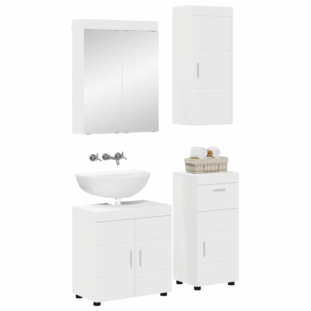 Set di mobili per il bagno TULUM 4 pcs Bianco 60 x 34 x 63 cm | homemem39