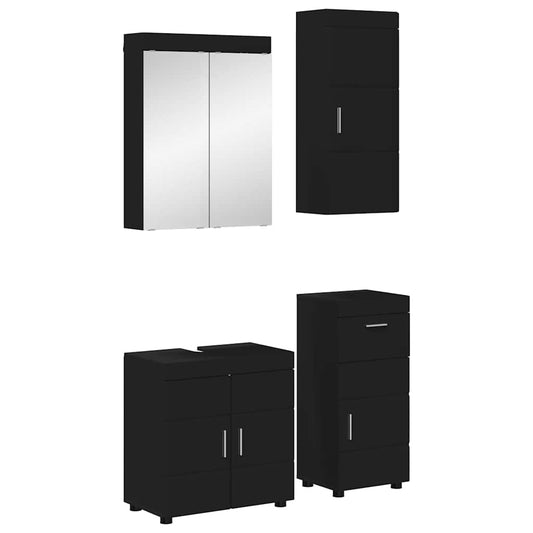Set di mobili per il bagno TULUM 4 pcs Nero 60 x 34 x 63 cm | homemem39