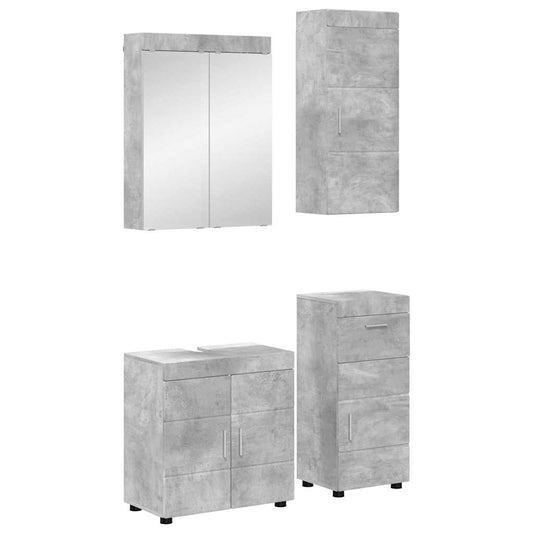 Set di mobili per il bagno TULUM 4 pz Grigio cemento | homemem39