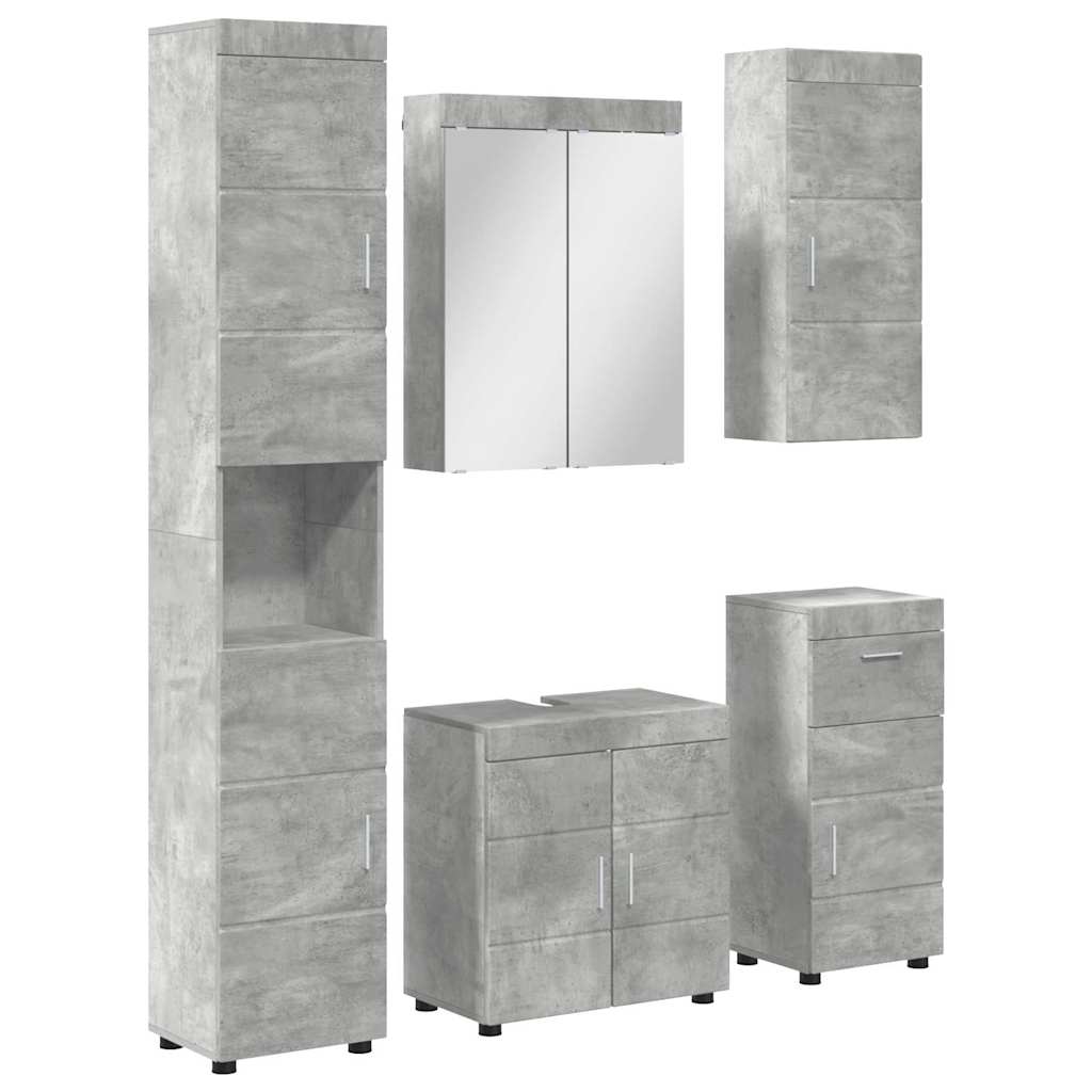 Set di mobili per il bagno TULUM 5 pz Grigio cemento | homemem39