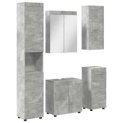 Set di mobili per il bagno TULUM 5 pz Grigio cemento | homemem39