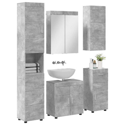 Set di mobili per il bagno TULUM 5 pz Grigio cemento | homemem39