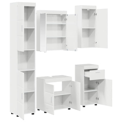Set di mobili per il bagno TULUM 5 pz Bianco Lucido | homemem39