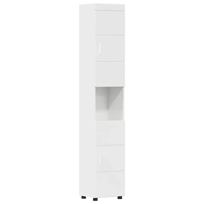 Set di mobili per il bagno TULUM 5 pz Bianco Lucido | homemem39