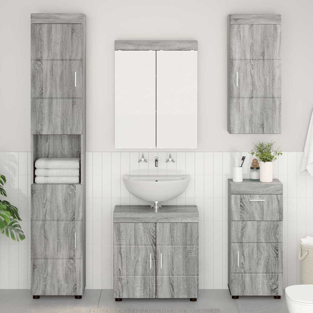 Set di mobili per il bagno TULUM 5 pcs Grigio Sonoma | homemem39