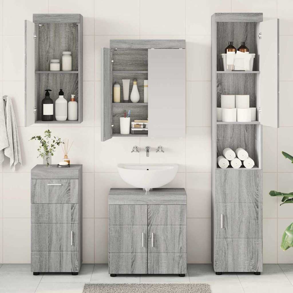 Set di mobili per il bagno TULUM 5 pcs Grigio Sonoma | homemem39