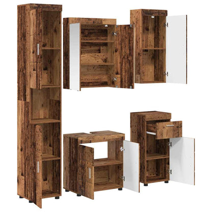 Set di mobili per il bagno TULUM 5 pcs Legno vecchio | homemem39