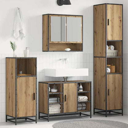 Set di mobili per il bagno con lo scaffale Rovere artigianale