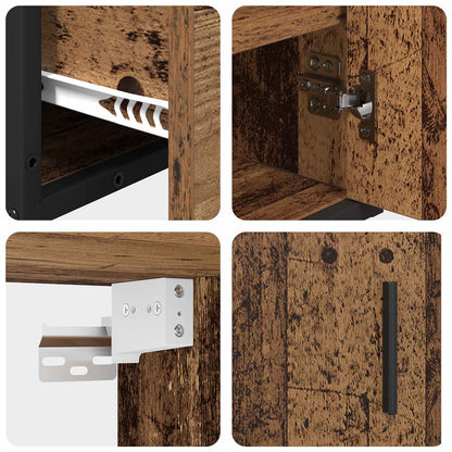 Set di mobili per il bagno con cassetto 2 pcs Legno vecchio
