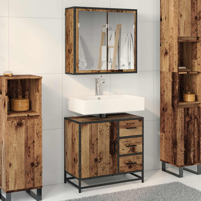 Set di mobili per il bagno con cassetto 2 pcs Legno vecchio | homemem39