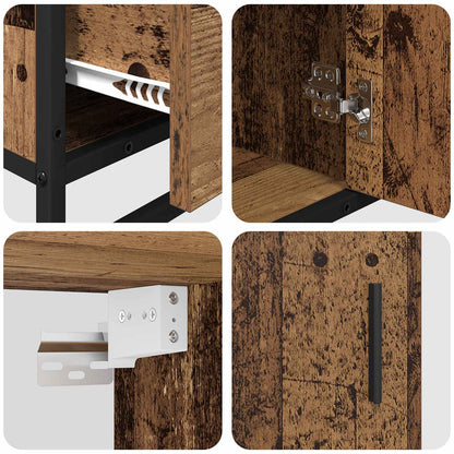 Set di mobili per il bagno con cassetto 3 pcs Legno vecchio