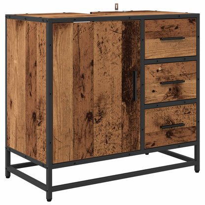 Set di mobili per il bagno con cassetto 3 pcs Legno vecchio | homemem39