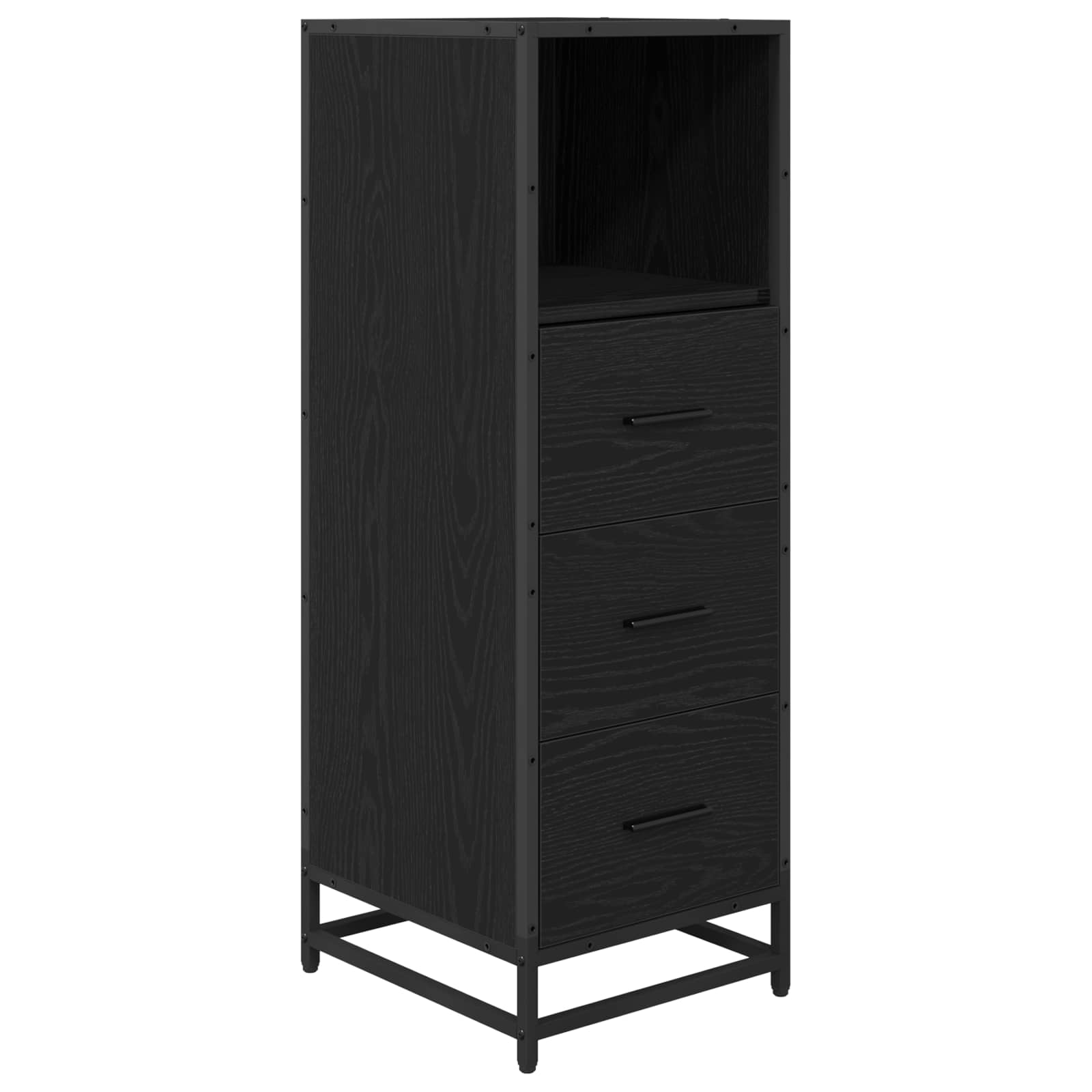 Set di mobili per il bagno 3 pcs Rovere Nero Legno multistrato | homemem39