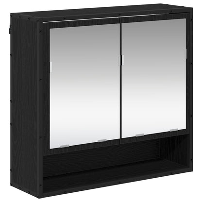 Set di mobili per il bagno 3 pcs Rovere Nero Legno multistrato | homemem39