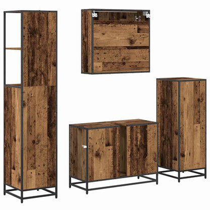 Set di mobili per il bagno 4 pz Legno vecchio 80 x 33 x 60 cm