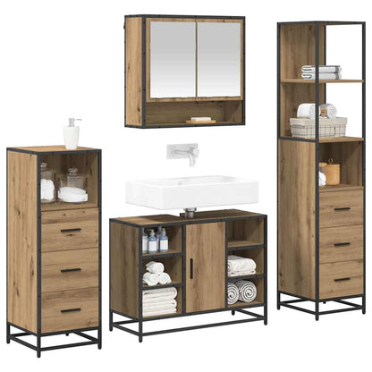 Set di mobili per il bagno 4 pz Rovere artigianale | homemem39