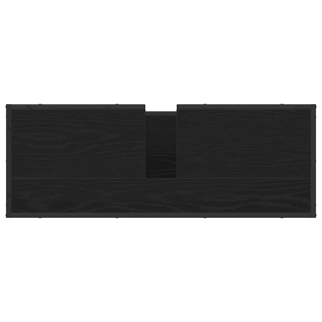 Set di mobili per il bagno 4 pcs Rovere Nero Legno multistrato